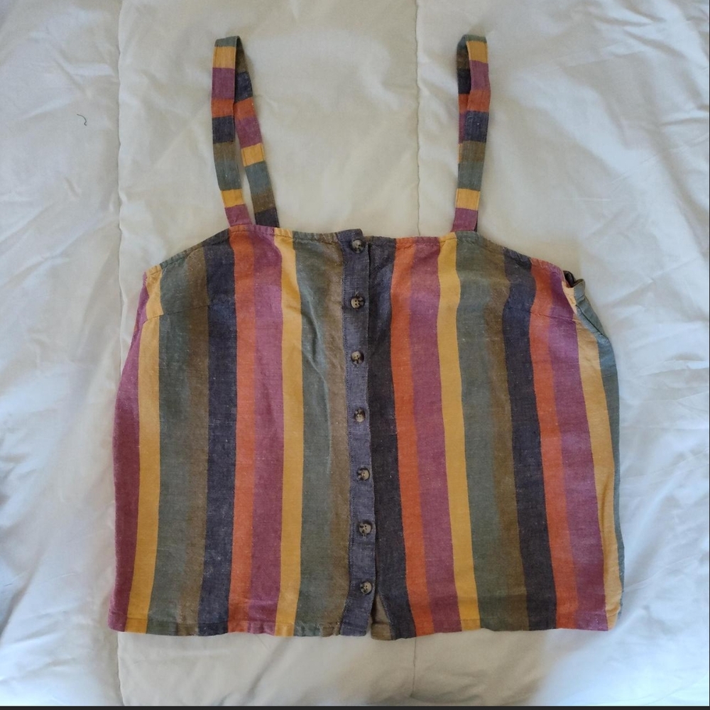 Madewell Striped Multicolor Linen Tank